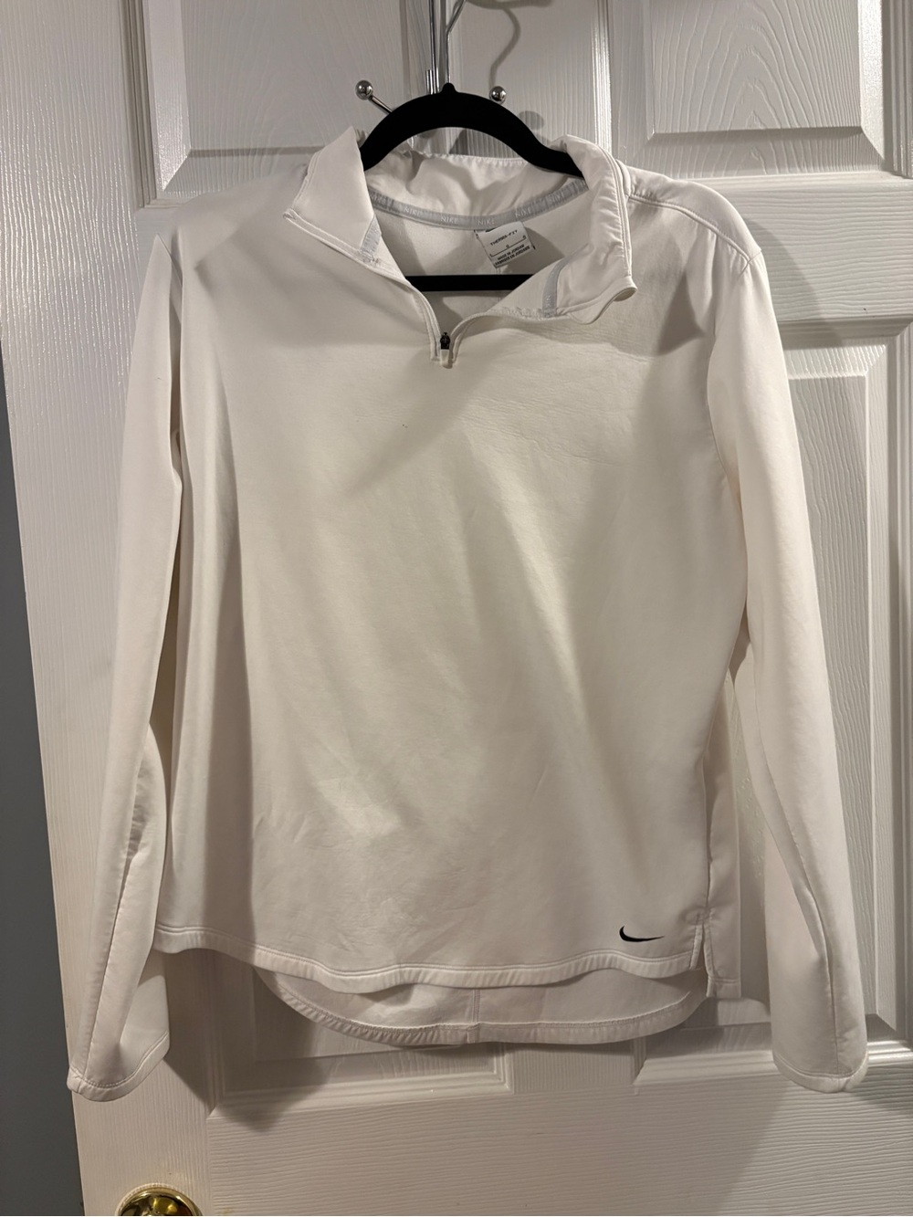 Nike White Long-Sleeve Quarter-Zip Pullover